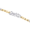 1/10th 10K Yellow Gold  Two Tone I Love You XOXO Stampato Statement Bracelet 7"