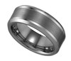 Geraud Tungsten Bröllopsband för män Borstad Inlay & Comfort Fit 8 mm Sz 7 till 14