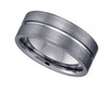 Geraud Tungsten Wedding Band Herre rillet og børstet finish 8 mm Sz 7 til 14