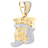 10K Yellow Gold Round Diamond King Poker Card Pendant 1.25" Pave Charm 1/2 CT.