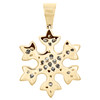10K Yellow Gold Baguette Diamond Snowflake Statement Pendant 1.75" Charm 1.62 CT