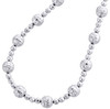 collier chaîne de perles italiennes coupées bonbons/lune en or blanc 14 carats 6 mm 18 pouces