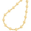 ausgefallene Halskette aus 14 Karat Gelbgold, 6 mm, Bonbon-/Mondschliff, italienische Perlenkette, 45,7 cm