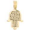 14K Yellow Gold Round & Baguette Diamond Hamsa Hand Pendant 1.95" Charm 3 CT.