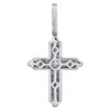 14K White Gold Round Diamond Statement Cross Pendant 1.25" Pave Charm 3/4 CT.