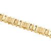 Sterling Silver Round Yellow Diamond 13mm Statement Link 8.50" Bracelet 7/8 CT.