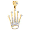 10K Yellow Gold Round Diamond Crown King Statement Pendant 1.60" Charm 1/2 CT.