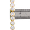 10 Karat Gelbgold, 8,50 mm Baguette-Halo-Cluster-Diamant-Halskette, 22-Zoll-Kette, 14 Karat.