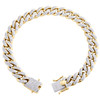 10K Yellow Gold 9.50mm Round Diamond Miami Cuban Statement 8.75" Bracelet 2 CT.