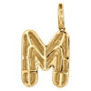 10K Yellow Gold Diamond Initial M Pendant 1.05" Mini Bubble Letter Charm 0.48 CT