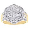 10K Yellow Gold Round Diamond Cluster Statement Band 17.50mm Pinky Ring 1.50 CT.