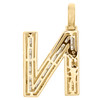 10K Yellow Gold Baguette Diamond Letter N Mini Pendant 1.2" Initial Charm 5/8 CT