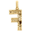 10K Yellow Gold Baguette Diamond Letter F Mini Pendant 1.2" Initial Charm 3/7 CT