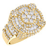 10K Yellow Gold Baguette Diamond Step Shank Tiered Band 19mm Pinky Ring 3.80 CT.