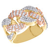 10K Yellow & Rose Gold Baguette Diamond Miami Cuban Link 14mm Pinky Ring 1.75 CT