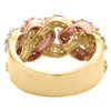 10K Yellow & Rose Gold Baguette Diamond Miami Cuban Link 12mm Pinky Ring 1.15 CT