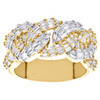 10-karätiger Gelbgold-Baguette-Diamant-Miami-Cuban-Link-Ring, 12 mm, ausgefallener kleiner Fingerring, 1,15 ct.