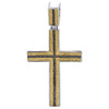 925 Sterling Silver Yellow & Black Diamond Men's Cross Jesus Charm Pendant 1 Ct.