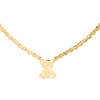 collana con set di dichiarazione stampata xoxo in oro giallo 10k bicolore con orsetto da 18"