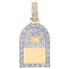 10K Yellow Gold Round Diamond Headstone RIP Picture Memory Frame Pendant 1.50 CT