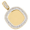 14K Yellow Gold Baguette Diamond Memory Frame Picture Pendant 2.10" Charm 4 CT.