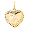 10K Yellow Gold Diamond Heart Picture Memory Frame Pendant 1.30"  Charm 0.10 CT.