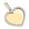 10K Yellow Gold Diamond Heart Picture Memory Frame Pendant 1.30"  Charm 0.10 CT.