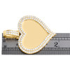 14K Yellow Gold 2 Row Diamond Heart Memory Picture Frame 1.85" Pendant 2.50 CT.