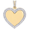10 Karat Gelbgold, 2-reihiger Diamant-Herz-Bilderrahmen, 5,1 cm, Anhänger-Charm, 2 ct.