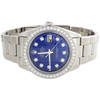 Herren- Rolex 36 mm, Datejust, Diamantuhr, Oyster-Stahlband, individuelles blaues Zifferblatt, 2 ct.