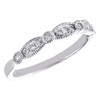 14k White Gold Diamond Wedding Band Stackable Milgrain Anniversary Ring 1/5 CT.