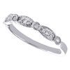 14k White Gold Diamond Wedding Band Stackable Milgrain Anniversary Ring 1/5 CT.