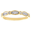 14k Yellow Gold Diamond Wedding Band Stackable Milgrain Anniversary Ring 1/5 CT.