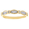 14k Yellow Gold Diamond Wedding Band Stackable Milgrain Anniversary Ring 1/5 CT.