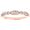 14k Rose Gold Diamond Wedding Band Stackable Milgrain Anniversary Ring 1/3 CT.