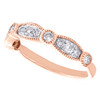 14k Rose Gold Diamond Wedding Band Stackable Milgrain Anniversary Ring 1/2 CT.