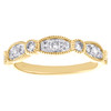 14k Yellow Gold Diamond Wedding Band Stackable Milgrain Anniversary Ring 1/2 CT.