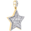 10K Yellow Gold Baguette Diamond Super Star Pendant 1.25" Statement Charm 3/4 CT