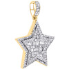 10-karätiger Gelbgold-Baguette-Diamant-Superstern-Anhänger, 3,2 cm, Statement-Charm, 3/4 ct