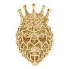 10K Yellow Gold Diamond Lion Face Haind Painted Enamel Pendant 2" Charm 1.75 CT.