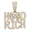 10K Yellow Gold Round Diamond Statement Hood Rich Pendant 1.60" Charm 1.75 CT.