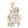 10K Yellow Gold Baguette Diamond No Days Off Pendant 2.75" Statement Charm 6 CT.