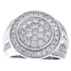 10K White Gold Round Diamond Domed Tier Statement Band 20mm Mens Pinky Ring 2 CT