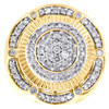 10K Yellow Gold Round Diamond Tier Fluted Band 25mm Statement Pinky Ring 1.50 CT