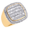 10K Yellow Gold Baguette Diamond Statement Band 21mm Fancy Pinky Ring 1.50 CT.