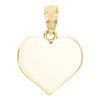10K Yellow Gold Polished & Stamped Engravable Heart Disc Memory Pendant Charm
