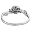 10k White Gold Diamond Flower Halo Engagement Ring Leaves Promise Band 1/4 Ct.