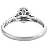 10k White Gold Diamond Oval Halo Engagement Ring Braided Promise Band 0.10 Ct.