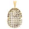 10K Yellow Gold Round Diamond Egyptian King Pharaoh Pendant 1.75" Charm 5/8 CT.