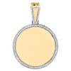 10K Yellow Gold Reversible Diamond Memory Picture Frame 1.90" Pendant 5/8 CT.